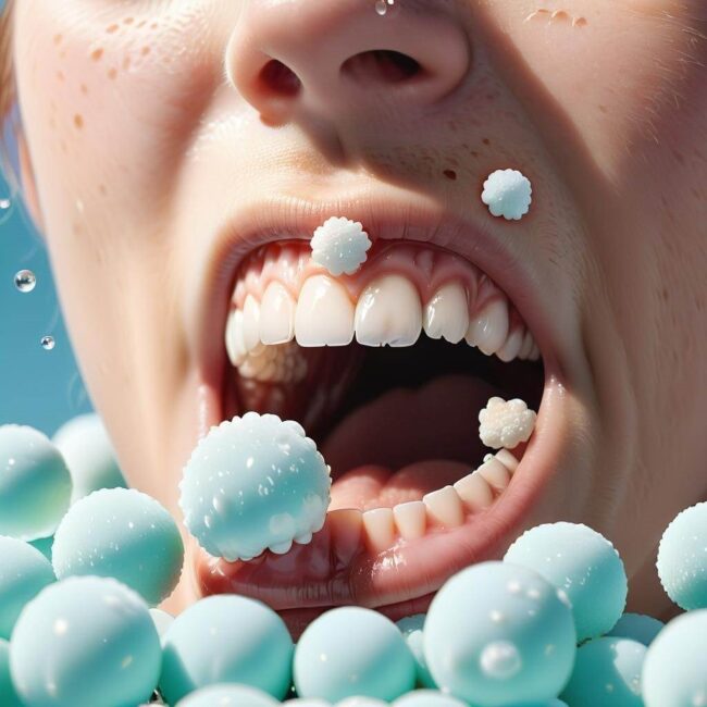 Biała krostka dziąsło u dorosłych