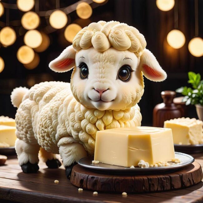 Kreatywny baranek z masła