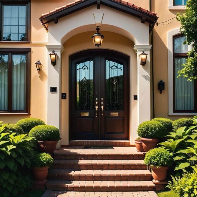 Wejście zewnętrzne do domu dwupoziomowego